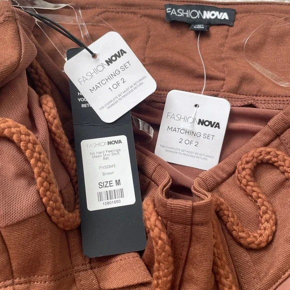 Fashion Nova Brown Mini Skirt Set - Picture 7 of 14